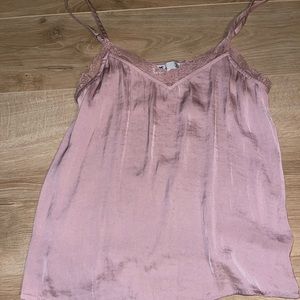 Satin lace tank
